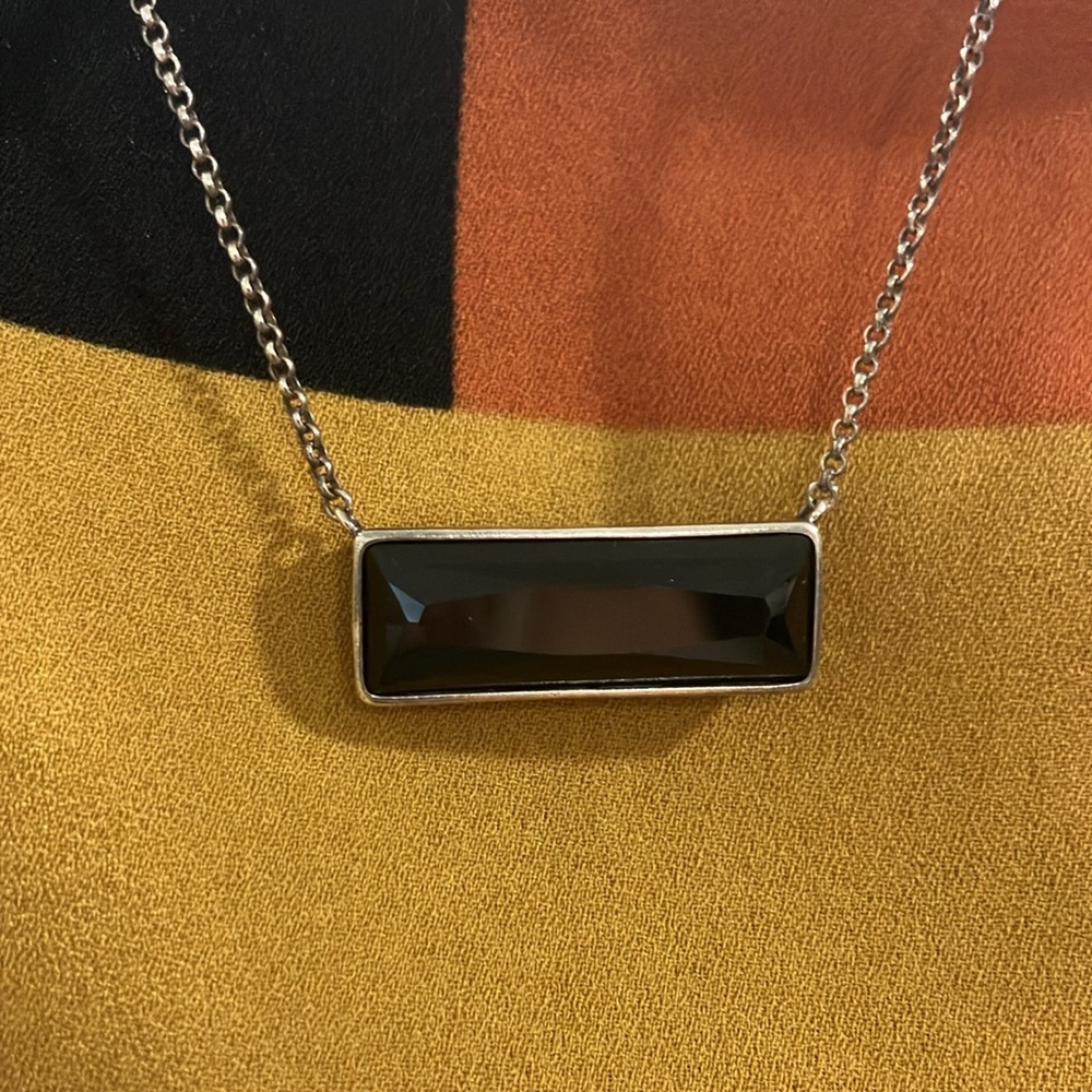 Silpada jewelry, vintage sterling silver black Onyx 18 to 20 inch necklace